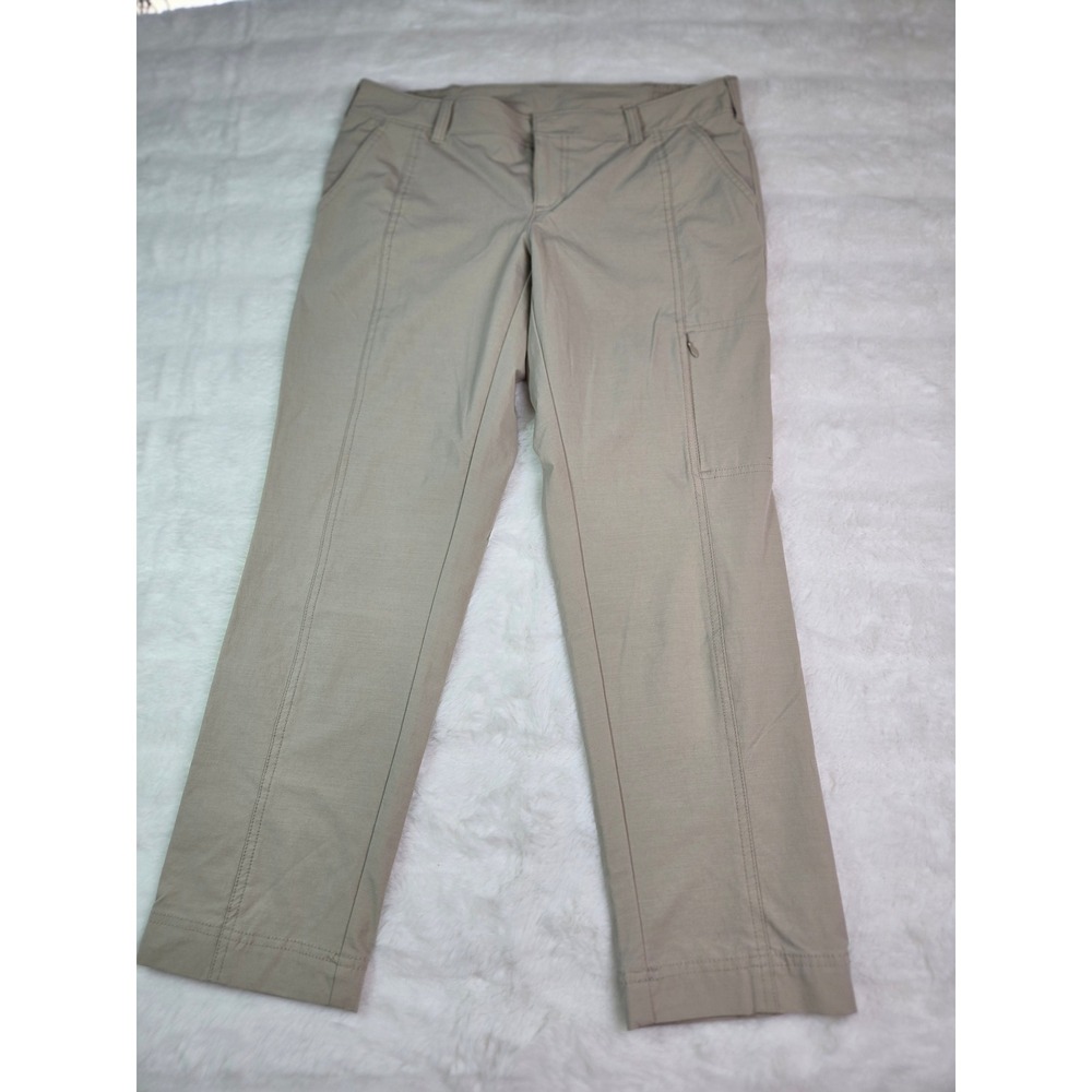 Athleta Trekkie Khaki Tan Straight Leg Hiking Cargo Pants Womens‎ 10 Gorpcore